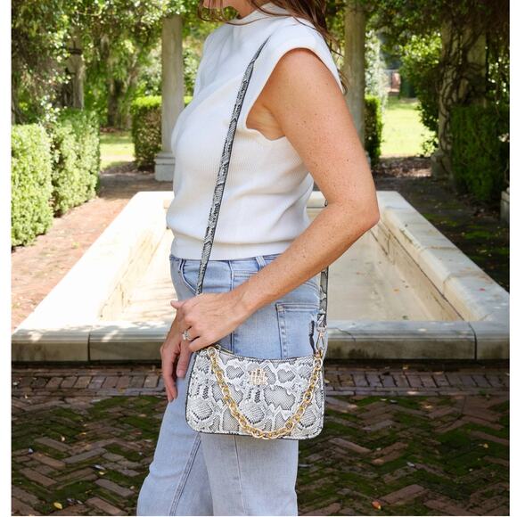 Joan Snake Print Crossbody Charcoal White - Picture 10 of 11